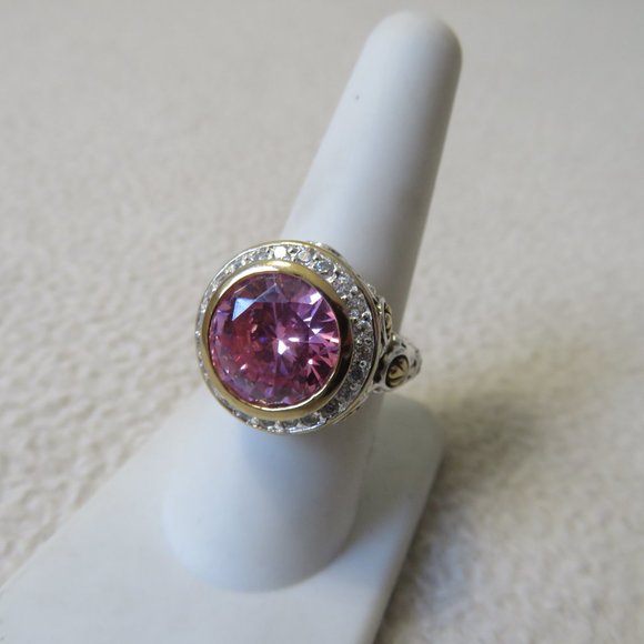Sterling Pink Swarovski Ring - Picture 6 of 8